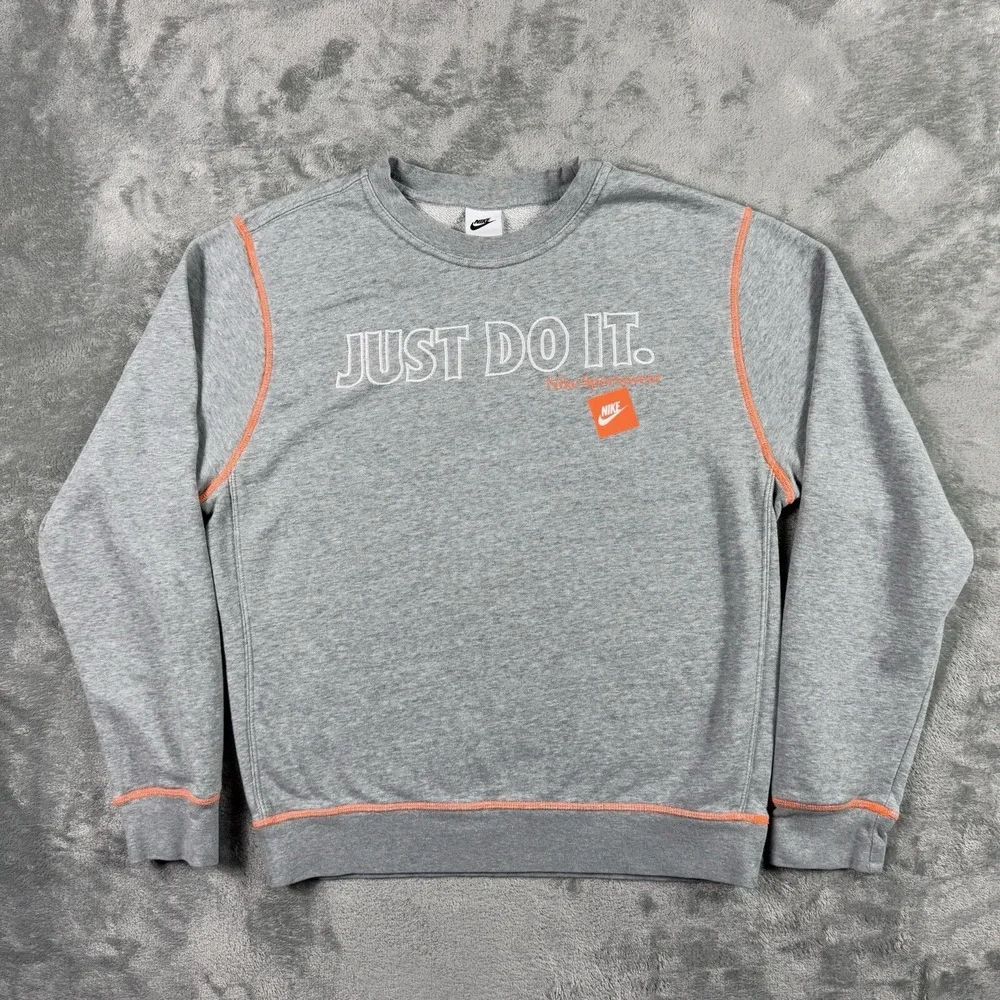 Nike Crewneck Sweatshirt Womens Small Gray‎ Sprotswear JUST DO IT Vintage Y2K
